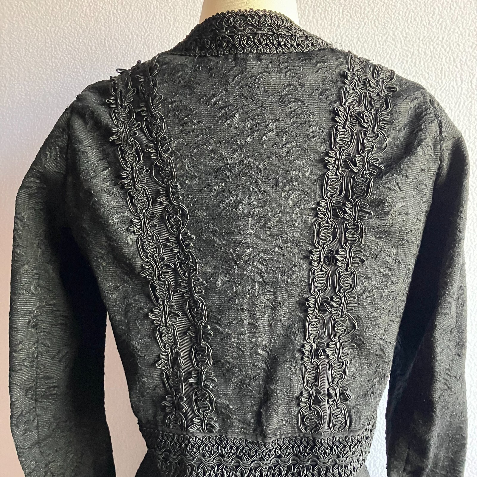 Antique Edwardian Black Wool Walking Suit XS/S