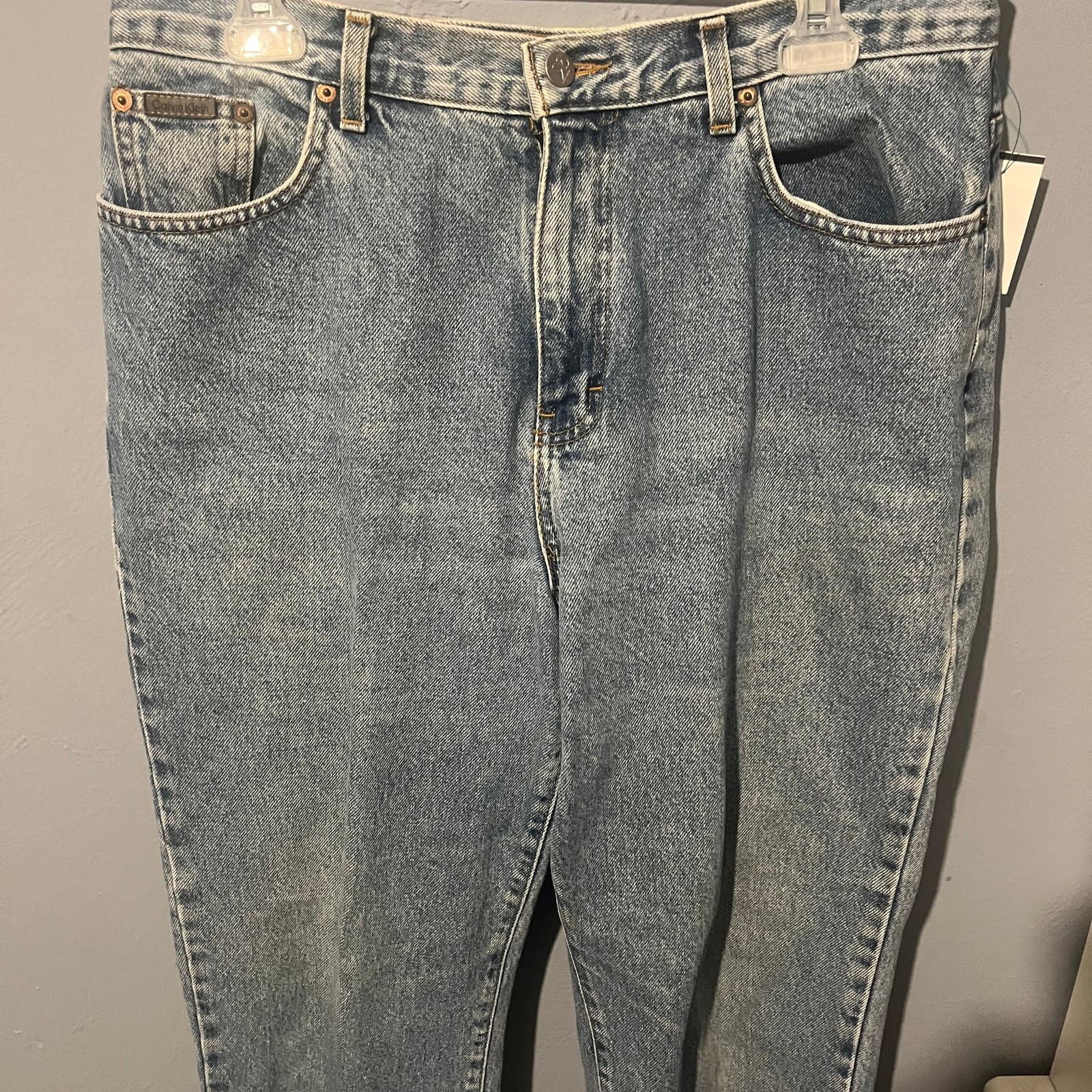 Vintage 90&rsquo;s Calvin Klein High Waisted Blue Denim Jeans Sz 30 Made in USA EUC