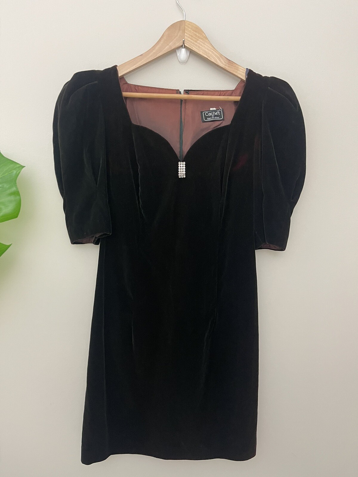 VTG Cachet by Bari Protas Burg VELVET COCKTAIL EVENING DRESS SIZE 3-4