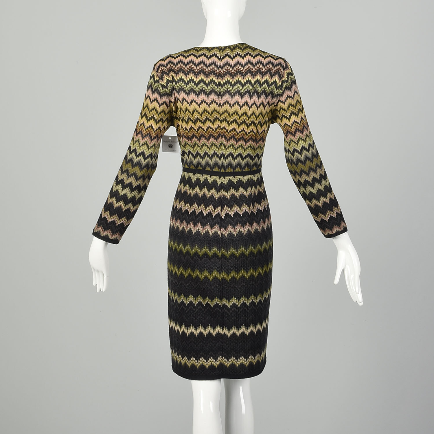 Small-Medium 1990s Zig-Zag Missoni Orange Label Dress Multicolored VTG 90s
