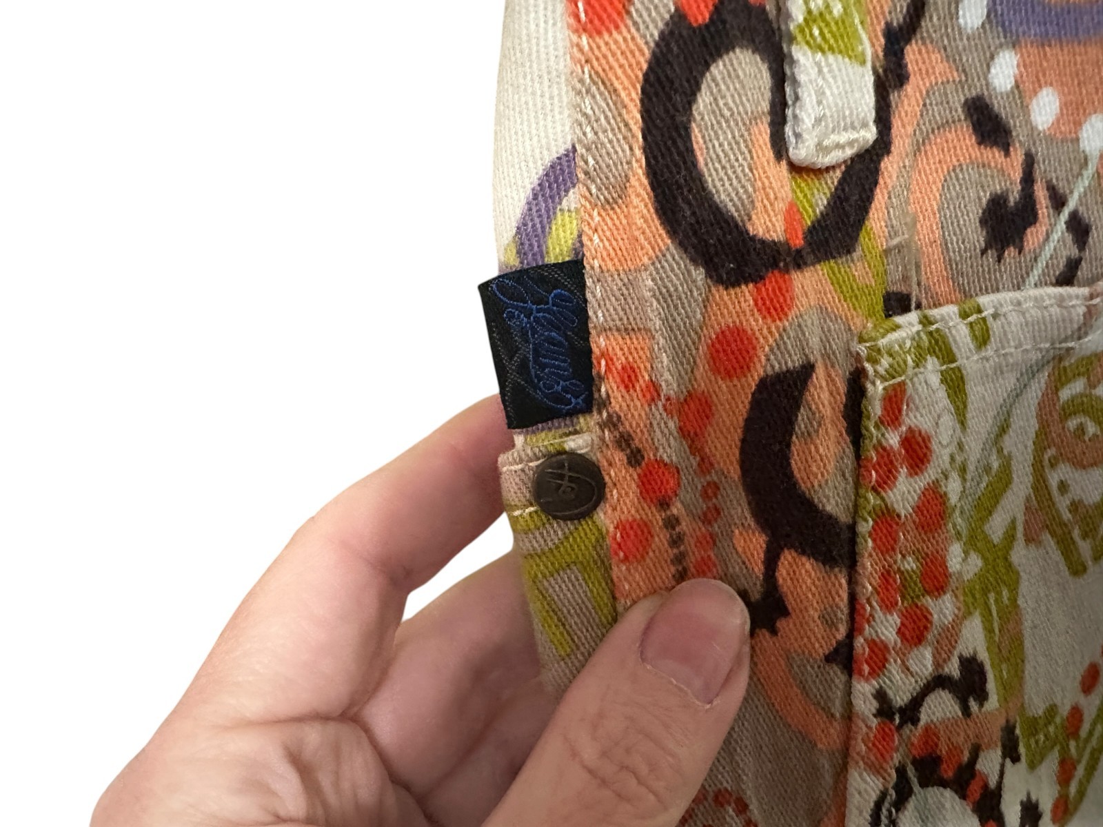 Vintage Christian Lacroix 90s Printed Denim Pants Womens EU 40 AU 10