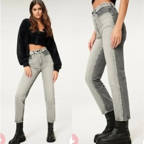 NEW Good American Good Vintage Two Tone Jeans Size 4/27