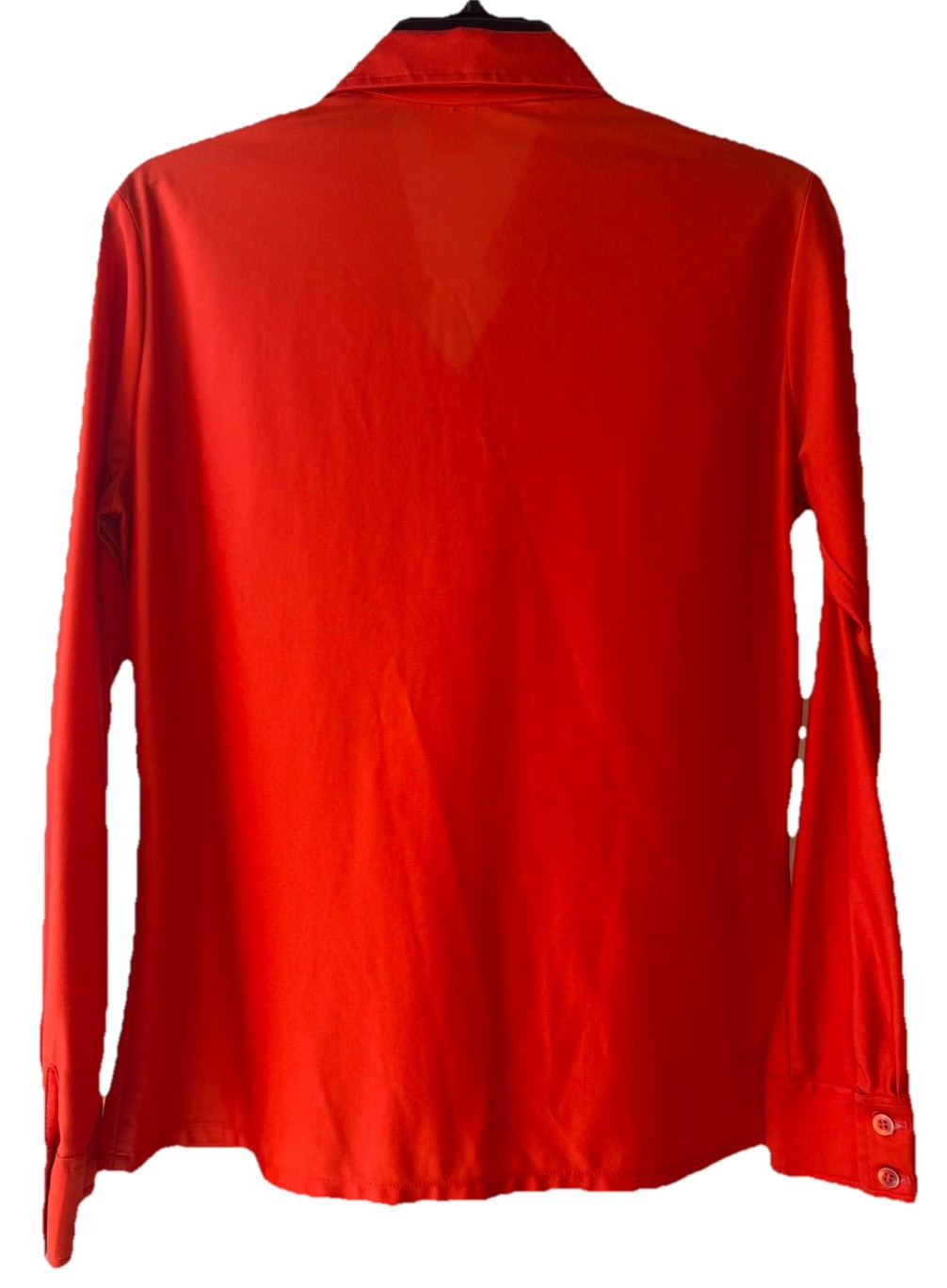 VTG 70’s Alice Stuart For David Logan Tomato Red LS Solid Dagger Collar SZ 10