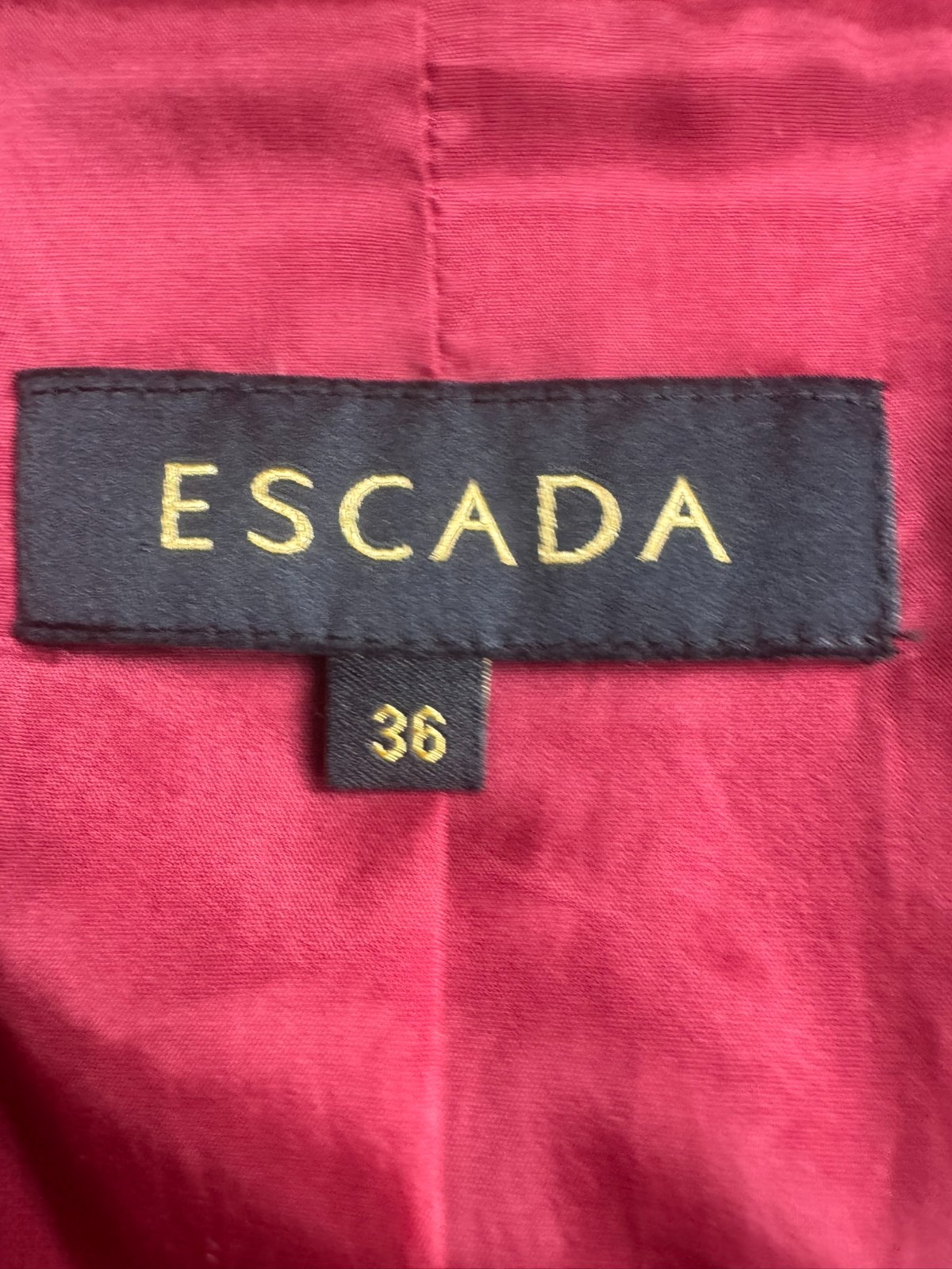 Escada blazer black cherry virgin wool peplum shoulder pads size 36 38 40 MINT condition