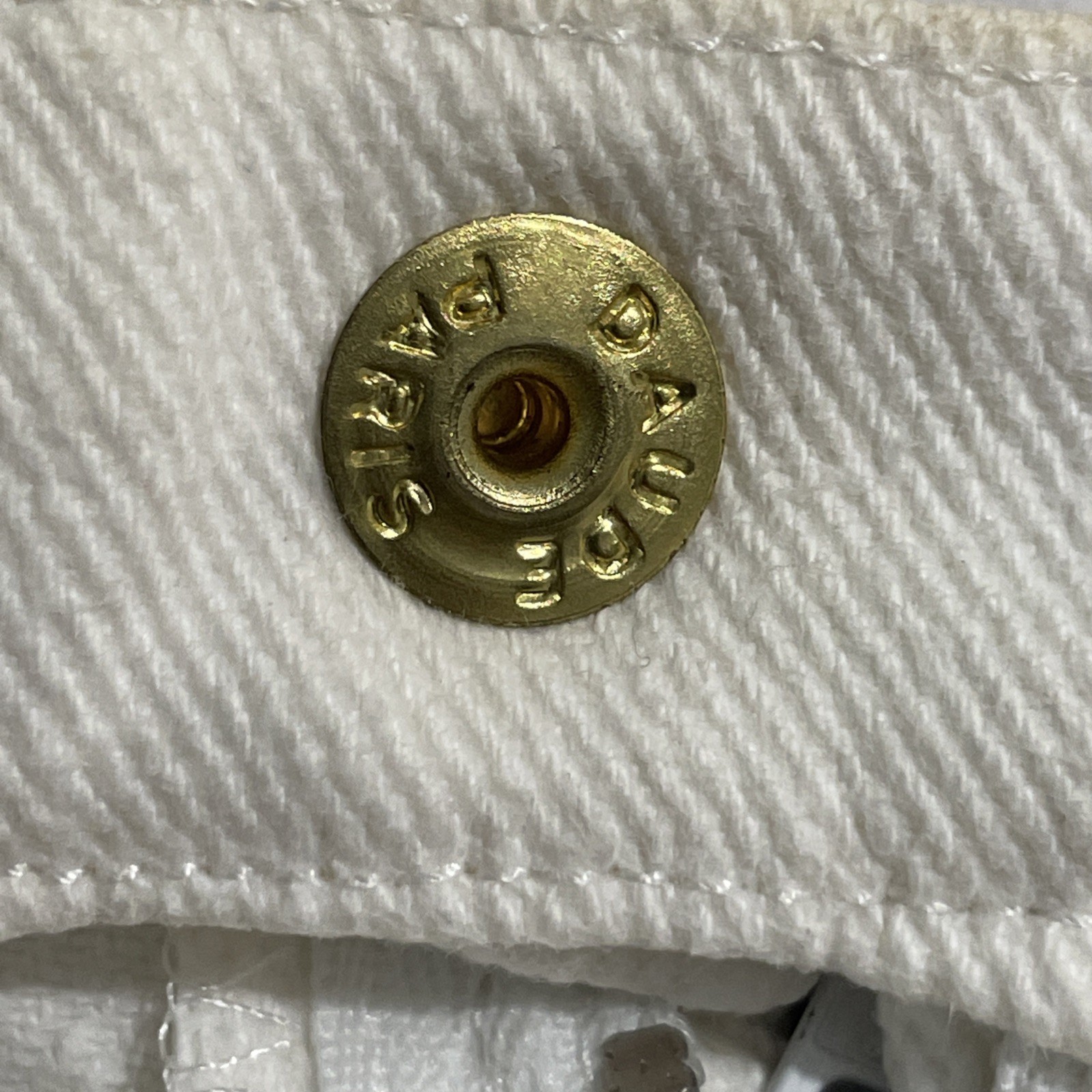 CELINE Vintage Macadam Gold Button 1980’s Cream Skirt Lace Up Stunning MCM