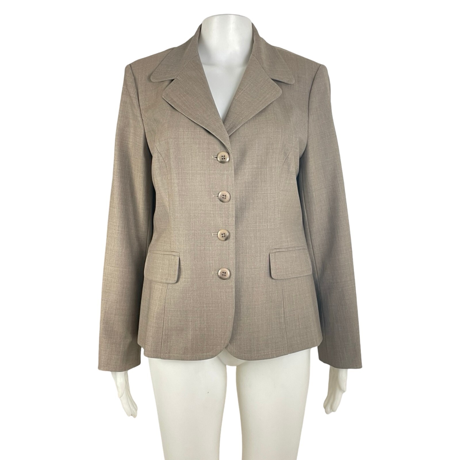 Vintage Fine Wool Blazer Size Medium (10P) 1990s Taupe Sport Coat Jacket