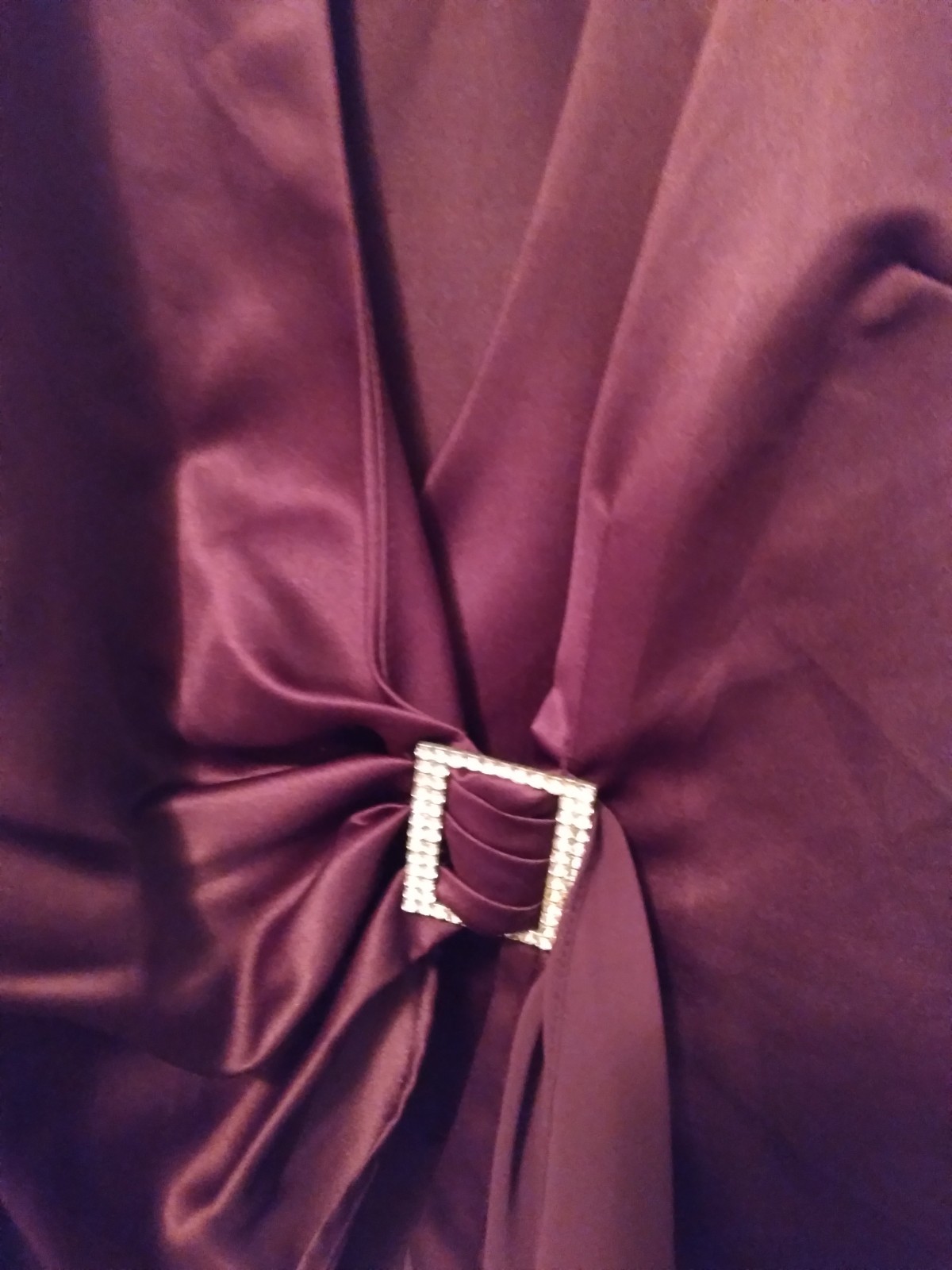 Another Thyme Vintage Plum Wine Sheer Sleeve Satiny Blouse 80s Size 20W Sexy