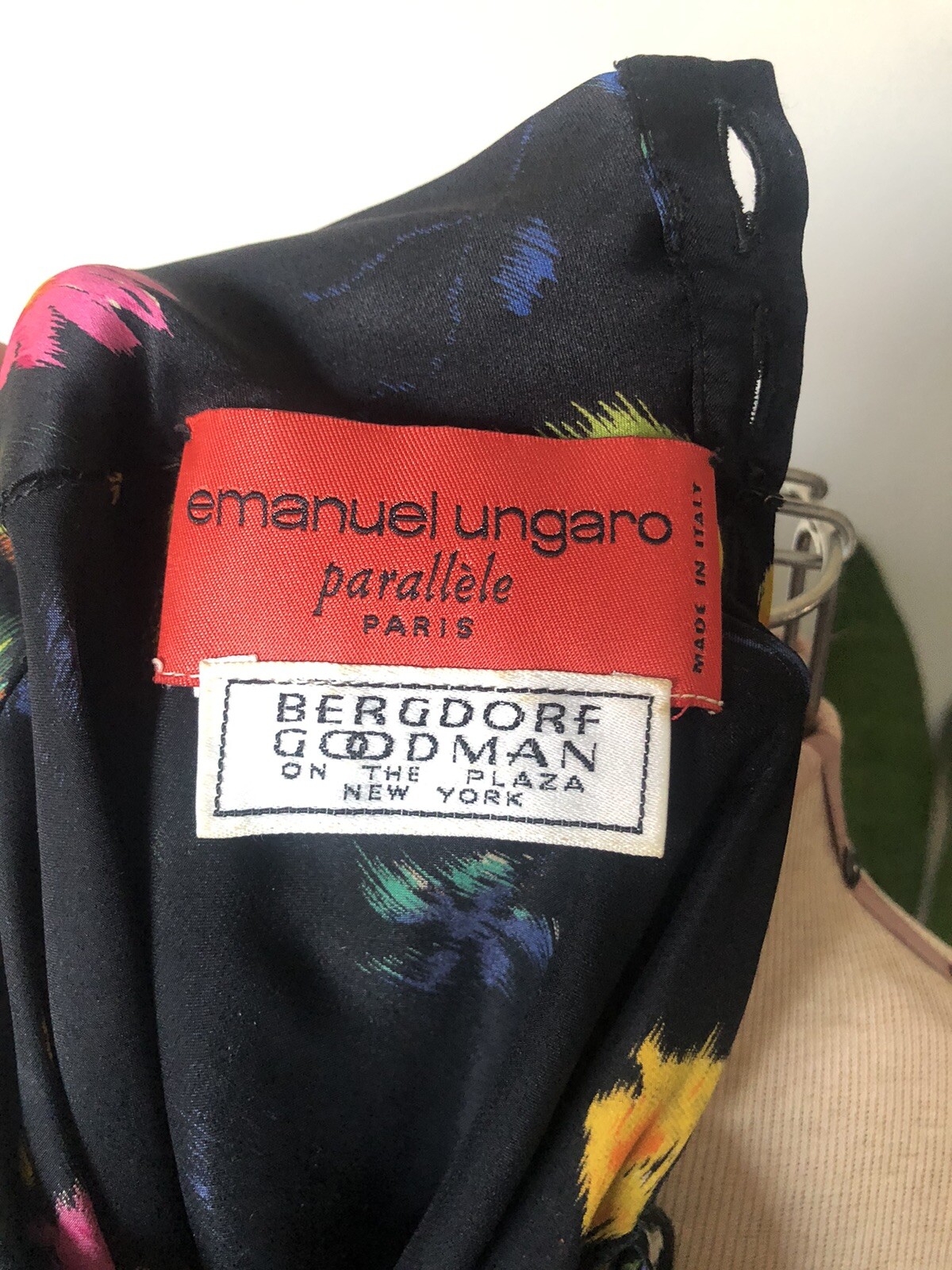 Vintage Emanuel Ungaro For Bergdorf Goodman Floral Silk Blouse, French Cuffs