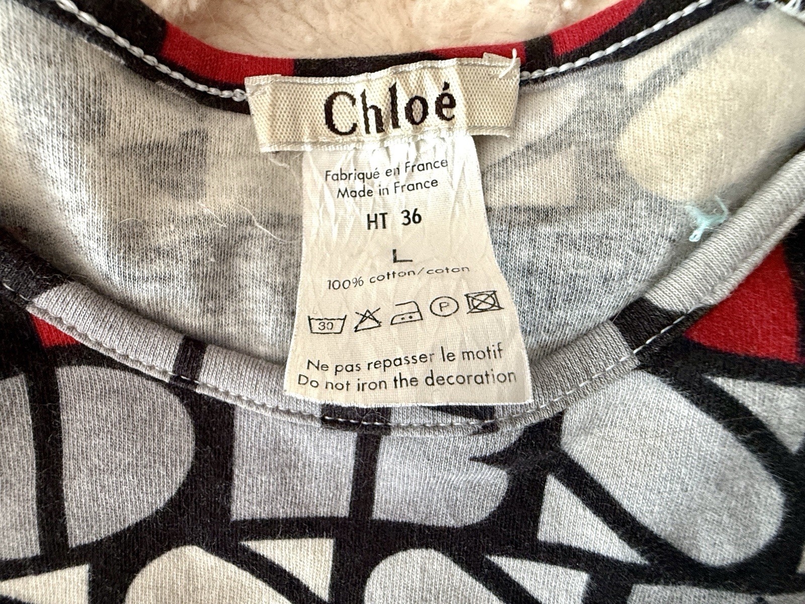Vintage Y2K Chloé “Obsessed By You” Graphic Top Made in France Cotton FR 36