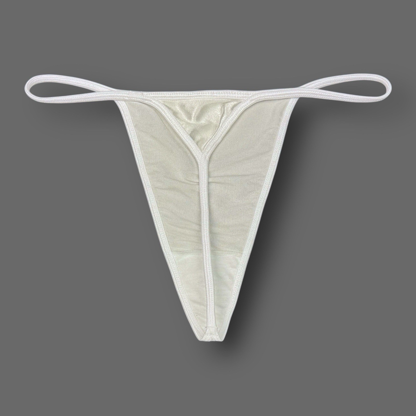 Satin V-String Hi-Cut Thong Ivory S
