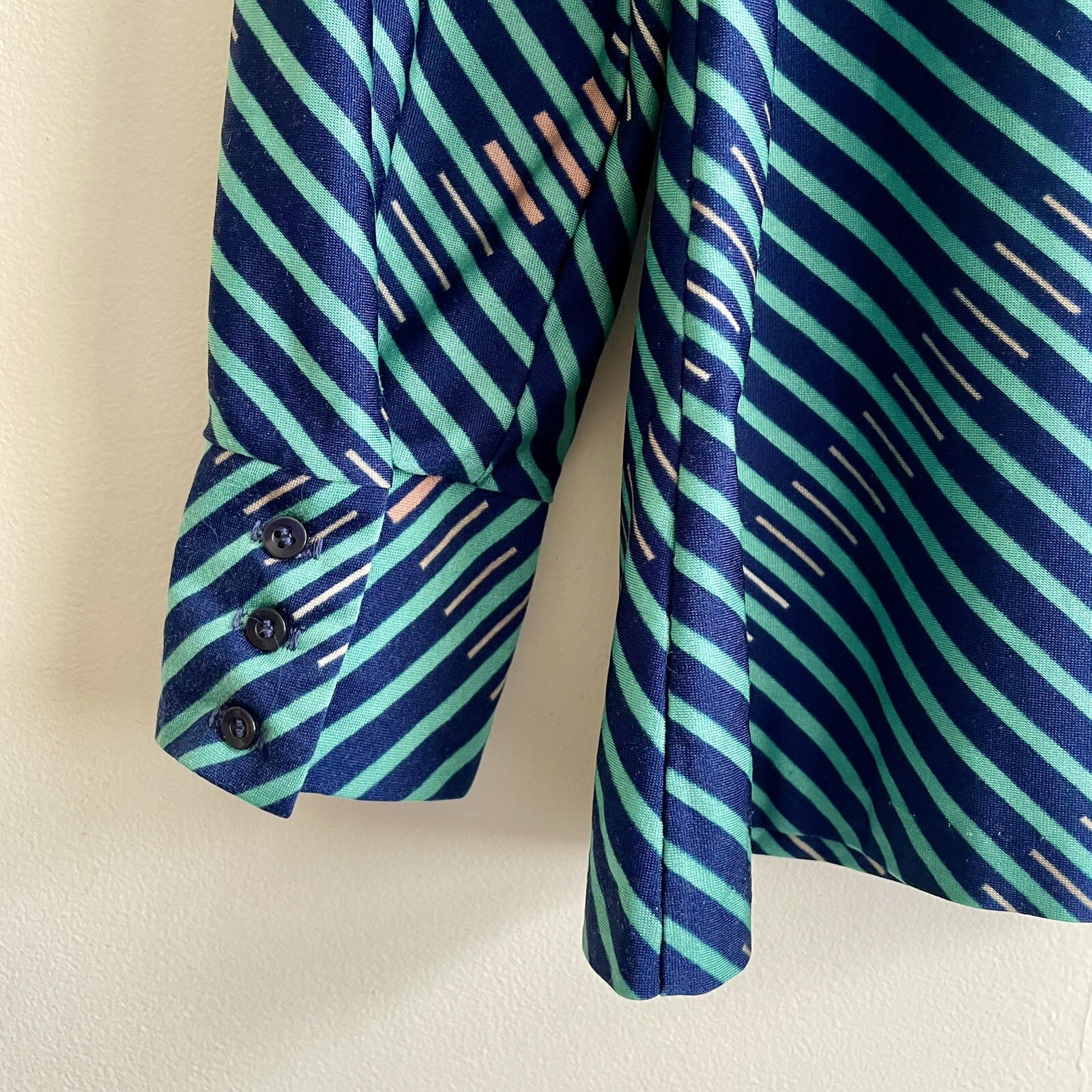 60s 70s Ship n&rsquo; Shore nylon dagger collar shirt / size 16