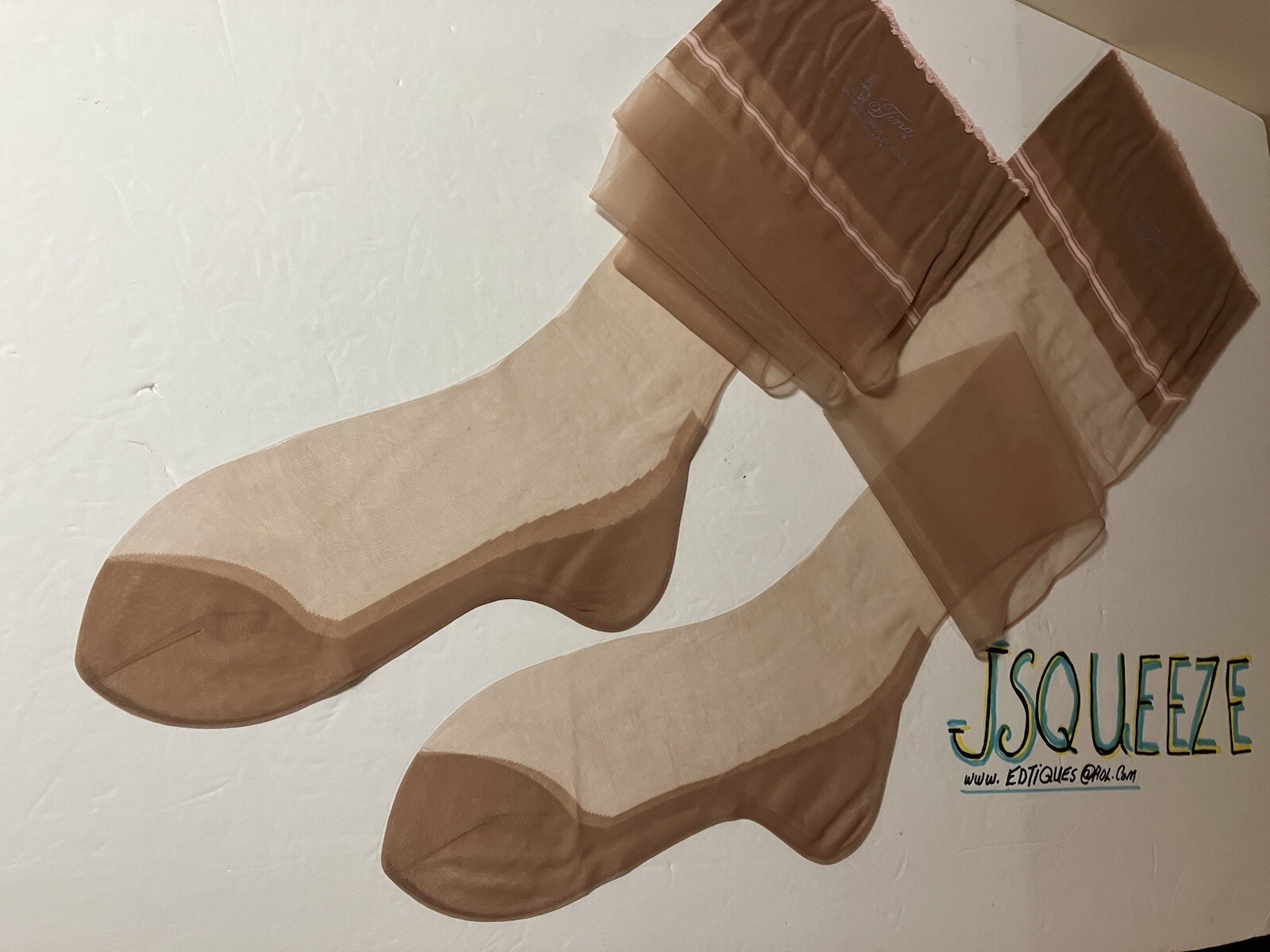3 PAIRS VTG SUNTONE 15/51 FF SHEER FLAT PLAIN NYLON STOCKINGS 8.5” X 30” Vintage