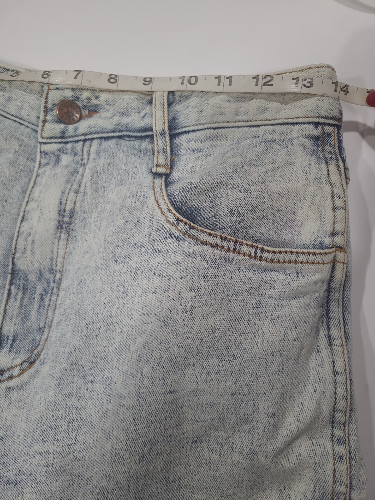 Vintage Golden Star High Rise Acid W Jean Shorts Junior 13/14 Lace Heart Inserts