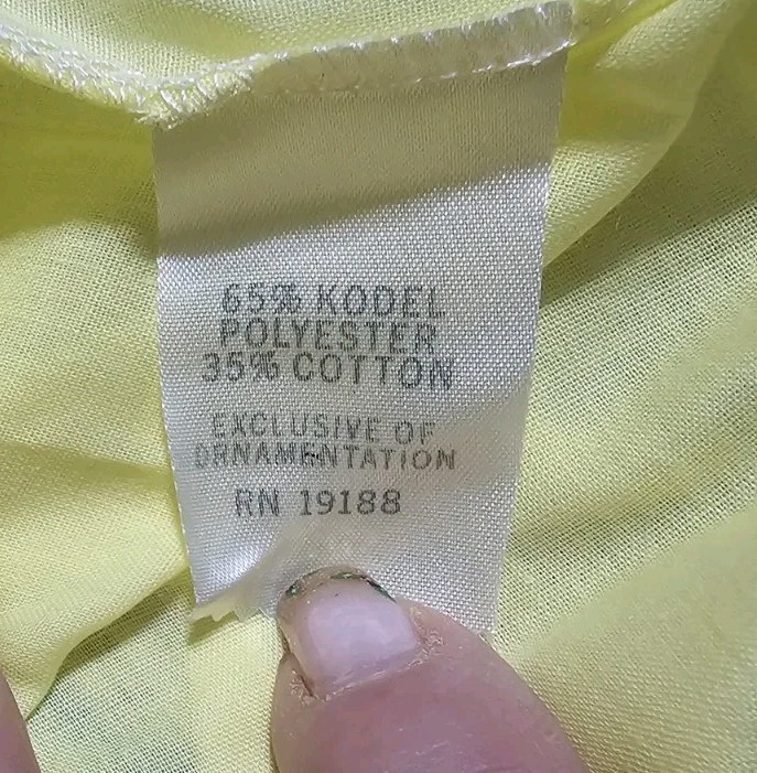 Vtg Sears 38-40 yellow Poly/cotton sleeveless middie night gown flower bodice