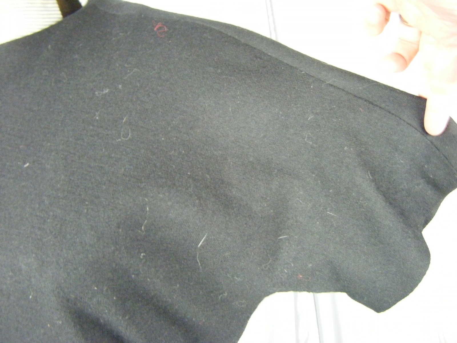 Vtg 60s Simple Black Wool Blended Sheath Dress-Bust 38/S-M