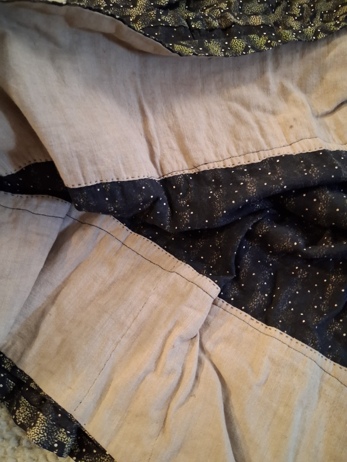 Antique Pioneer Prairie Colonial Day Cotton 2-Piece Edwardian Dress