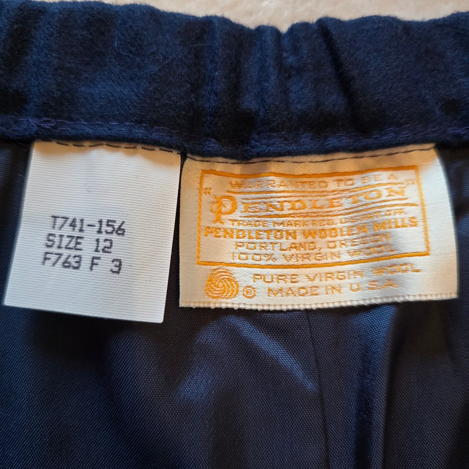 Pendleton Town & Country Womens Navy Blue Virgin Wool Trousers Pants Size 12 NWT