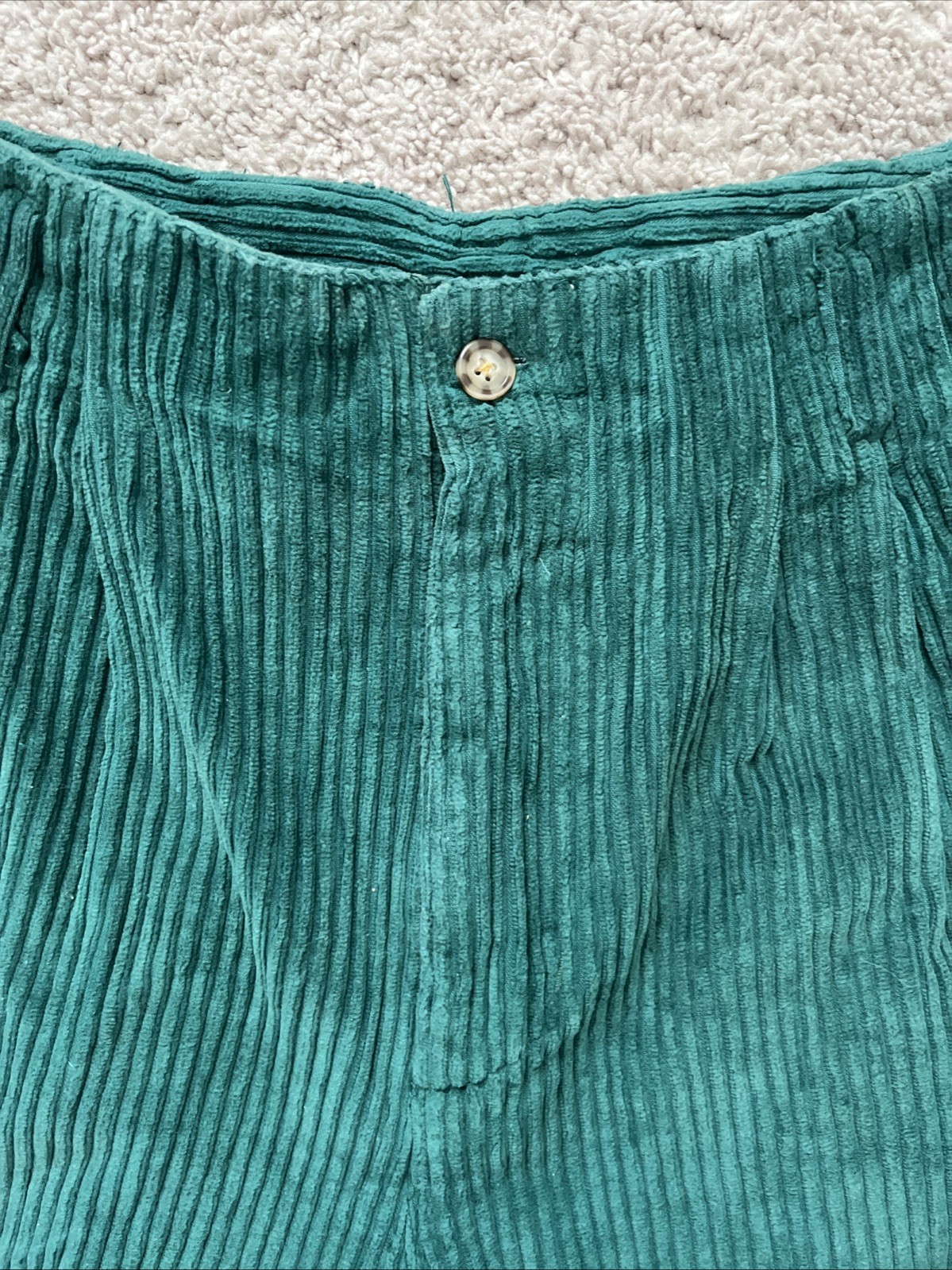 Copper Key Vintage Green High Waisted Pleated Corduroy Shorts Junior 7 Cotton