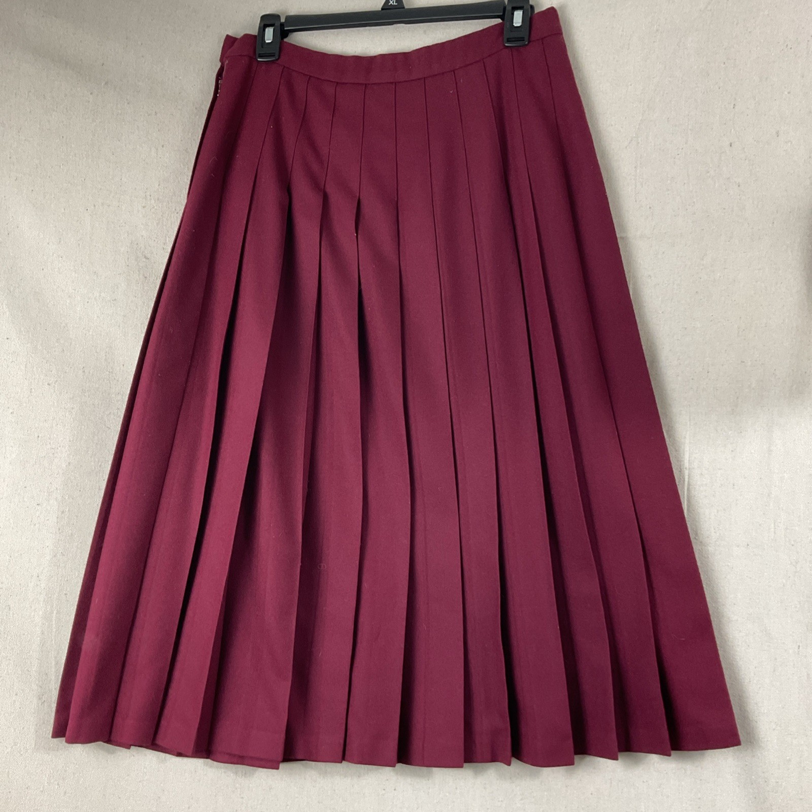 Pendleton Pure Virgin Wool Womens Petite Sz 10 Burgundy Blazer 2 Skirt Set VTG