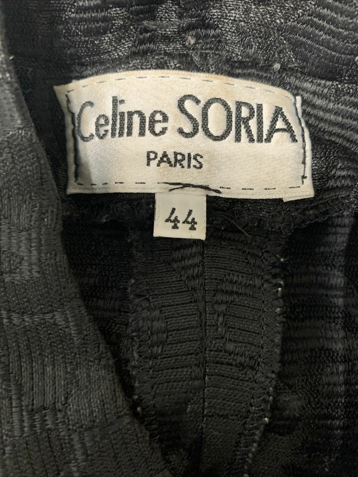Celine Soria Womens Solid Black Long Sleeve Blazer Jacket 44 Large France