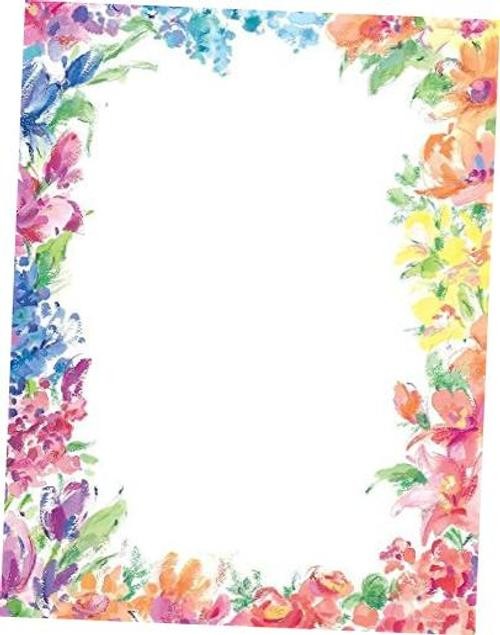 Bright Floral Letterhead, 80 Count, 8.5&Prime;x11&Prime; (2014333) 80 Sheets