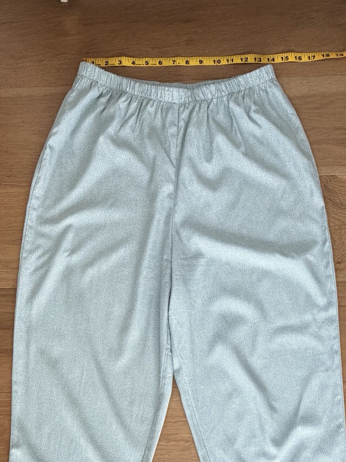 Fritzi California VTG 80s Polyester Speckle Elastic Waist Tapered Pants Mint L