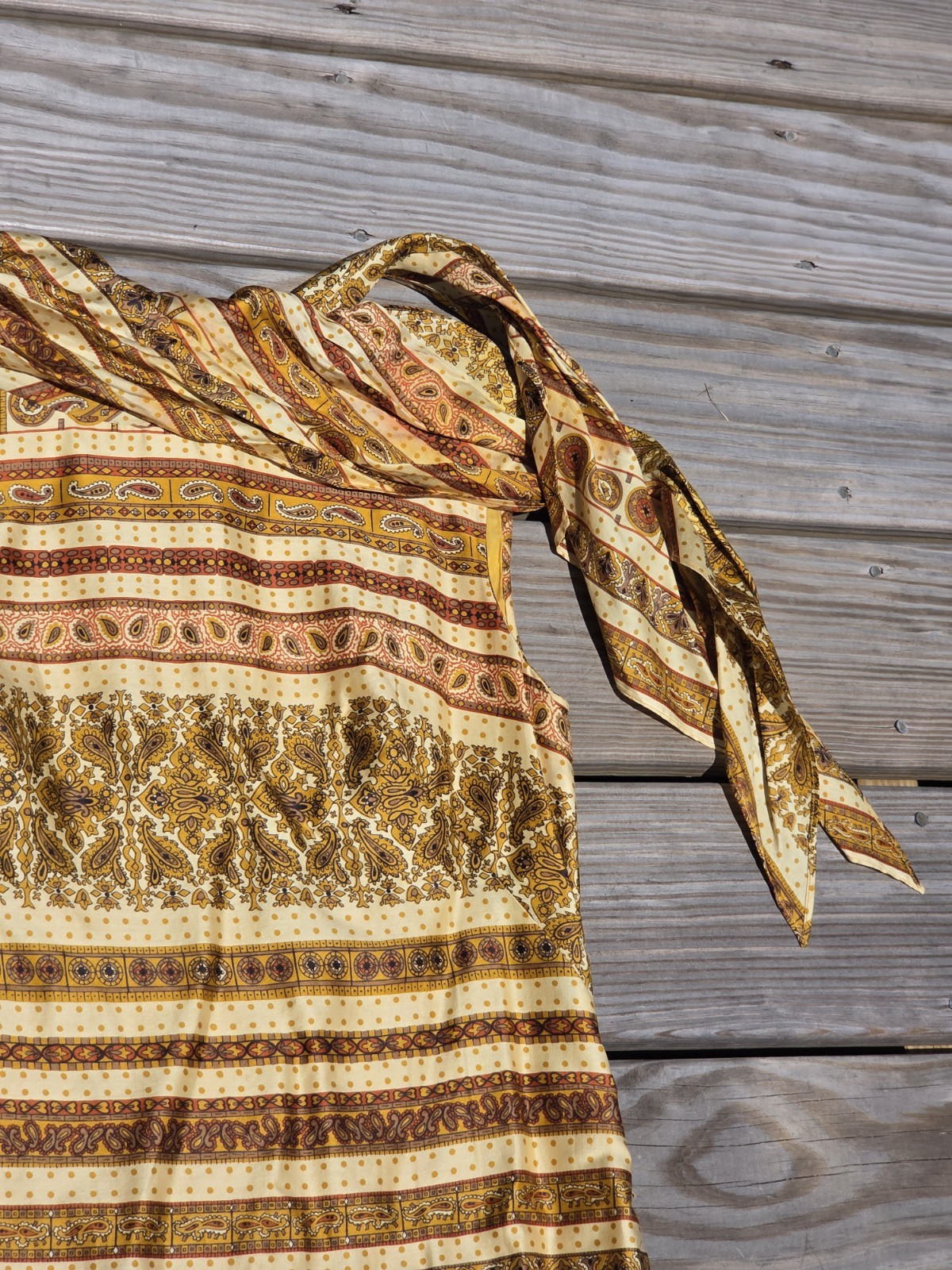 Vintage Dynasty Hong Kong One Shoulder Paisley Maxi Dress Size 10 Boho 70s Style