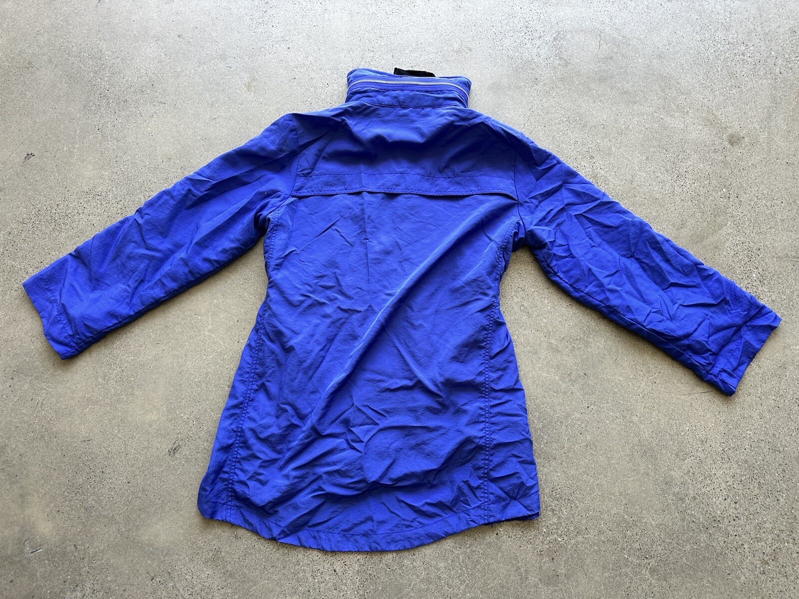 Vintage G.E.T Equipment General Technique Blue Nylon Blend Hidden Hood Jacket