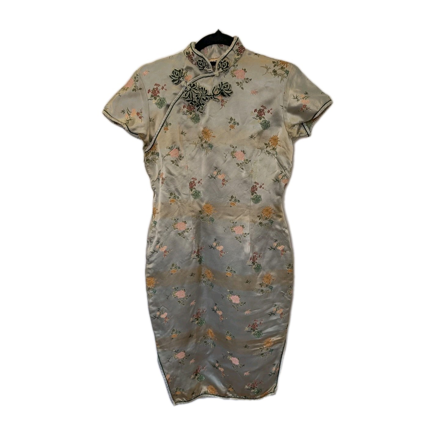 Vintage 50s 60s Peony Brand Shanghai Cheongsam Dress | Rayon Brocade Qipao XXS