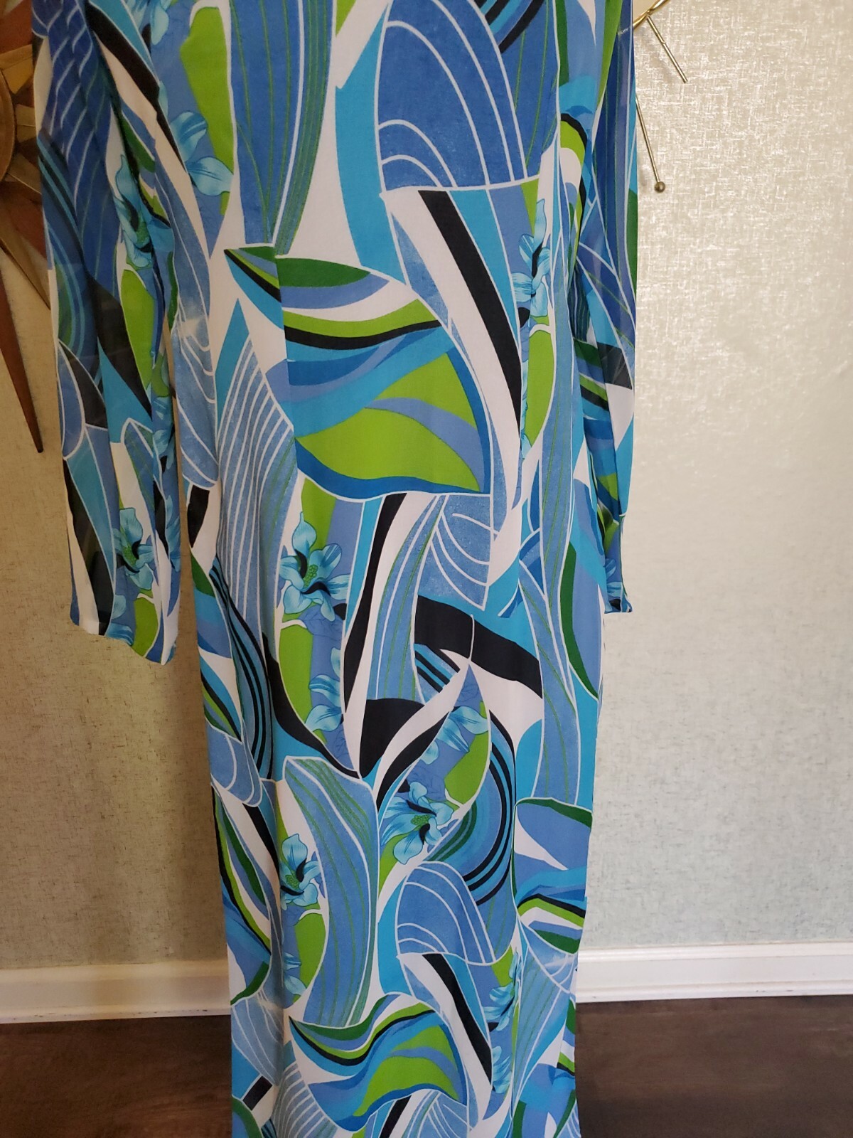 Vintage 1970s Sheer Dress/Shirt With Slits Multicolor