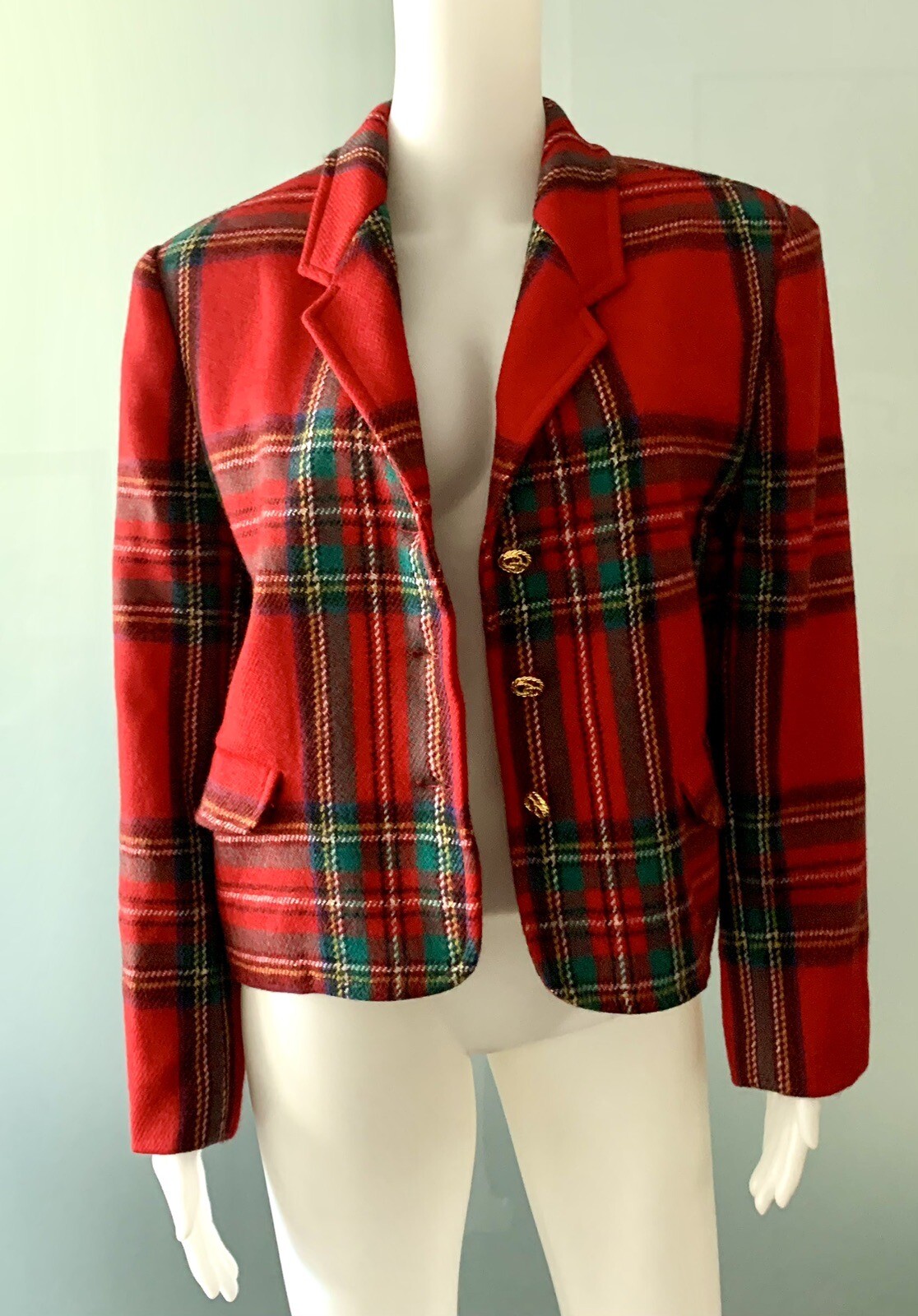 Vintage Ermanno Daelli / Scervino Red Tartan Cropped Jacket Size IT 40 US 4/6