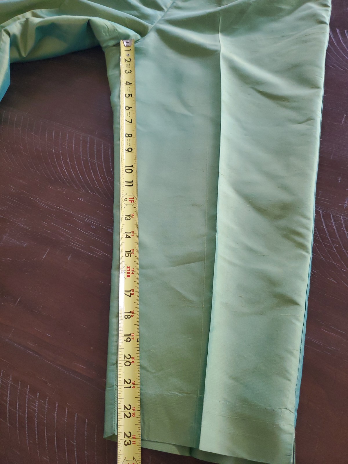 ALLISON TAYLOR Vintage Silk Lime Green 2pc Pant / Jacket Suit Women&rsquo;s XL /14
