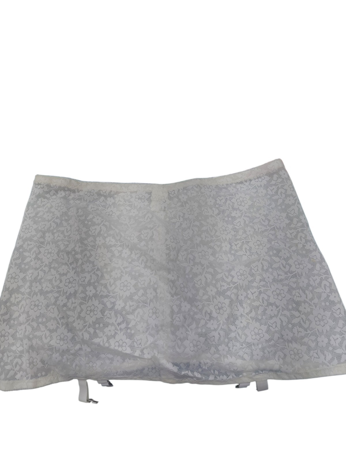 Vintage White Crown-nette Open Bottom Girdle With Garter Size 48