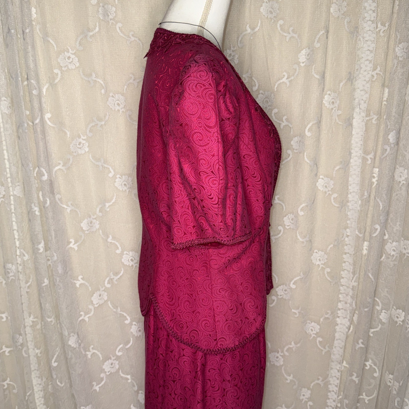 Vintage Cachet Pink Unlined Sleeveless Cocktail Dress & Matching Jacket 13-14