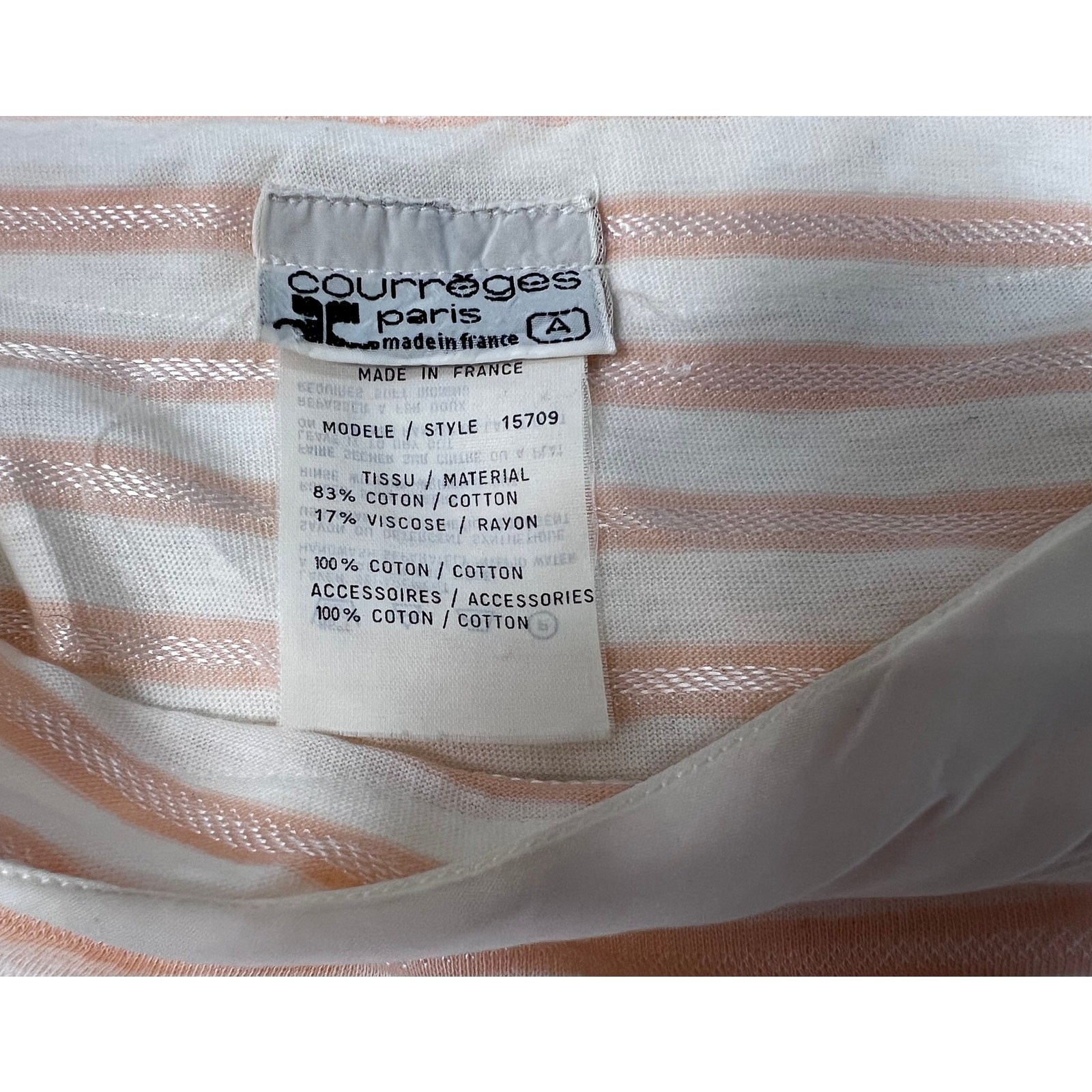 Vintage Courrèges Striped Shoulder Button Top – Made in France – 1970s