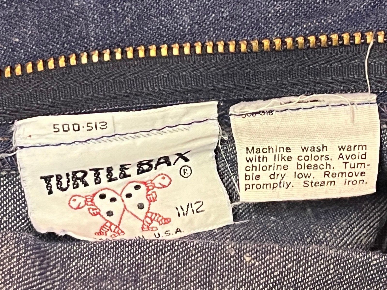 NOS VTG 70s Bell Bottom Jeans 28 High Waist x 31.5 DENIM BLUE Turtle Bax Pants
