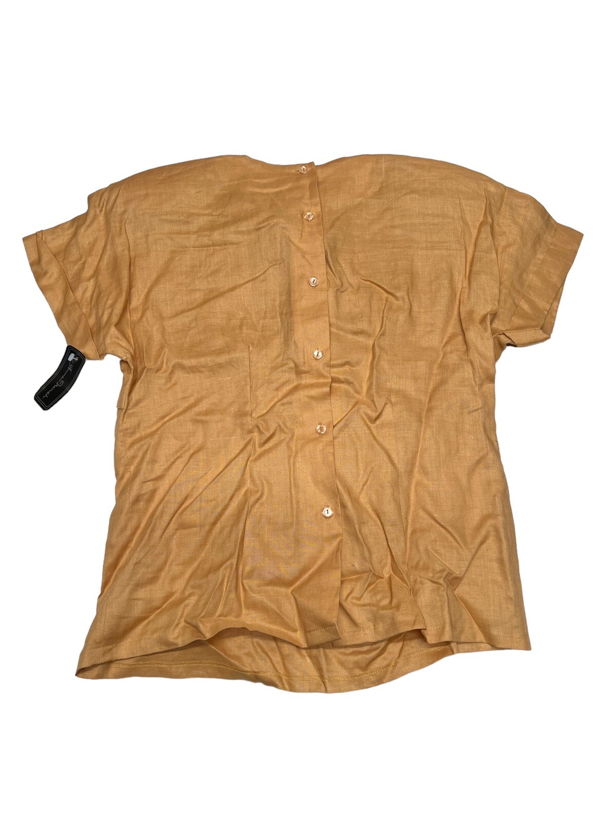 Vtg NOS Anne French Artsy Art to Wear Embellished 100% Ramie Blouse SZ 10 Wheat