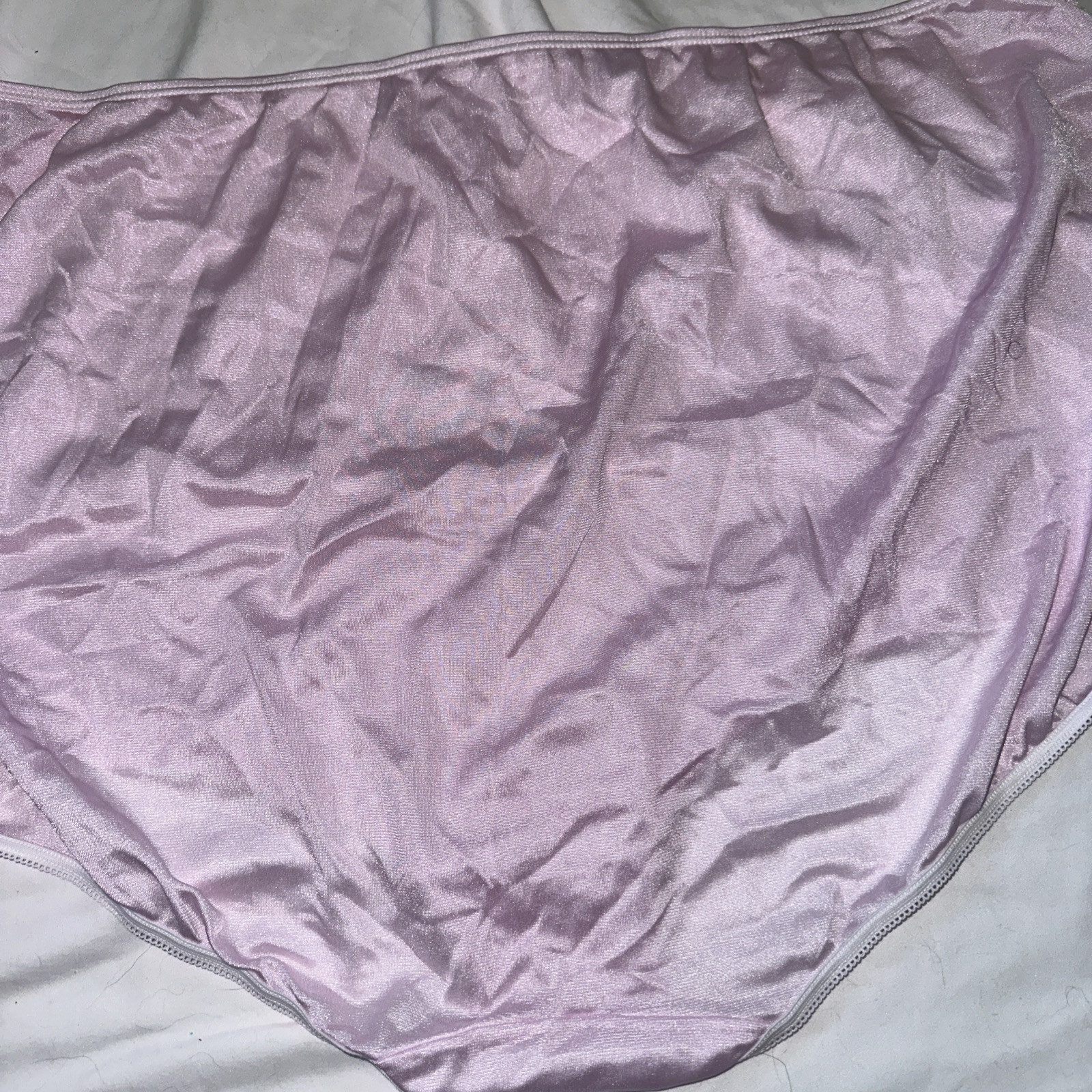 Vtg Panties Shiny Nylon Brief Sears Light pink 12 5X Grannycore Hips 53-56