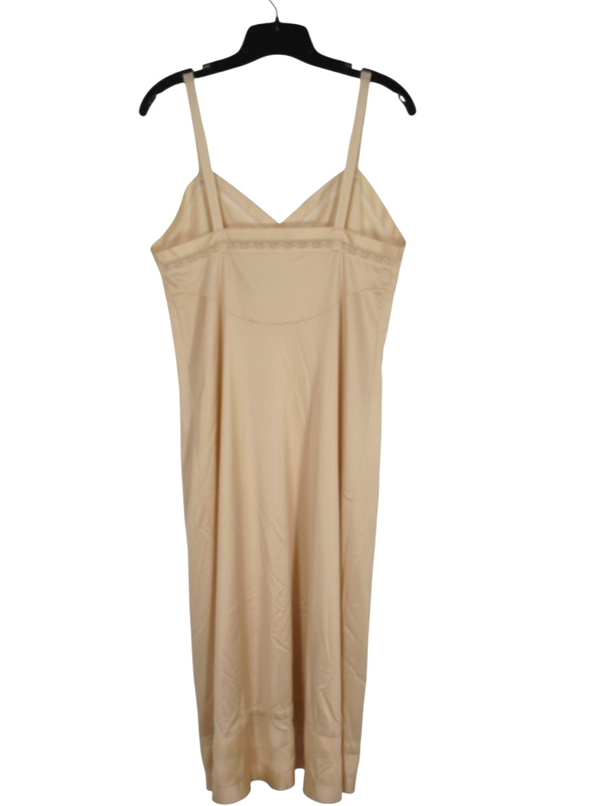 VTG PINEHURST Silky NYLON Champagne FLORAL LACE TRIM A-Line SLIP/LINGERIE Sz 38