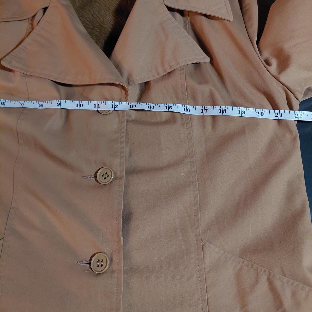 Vintage Tan short trench coat.