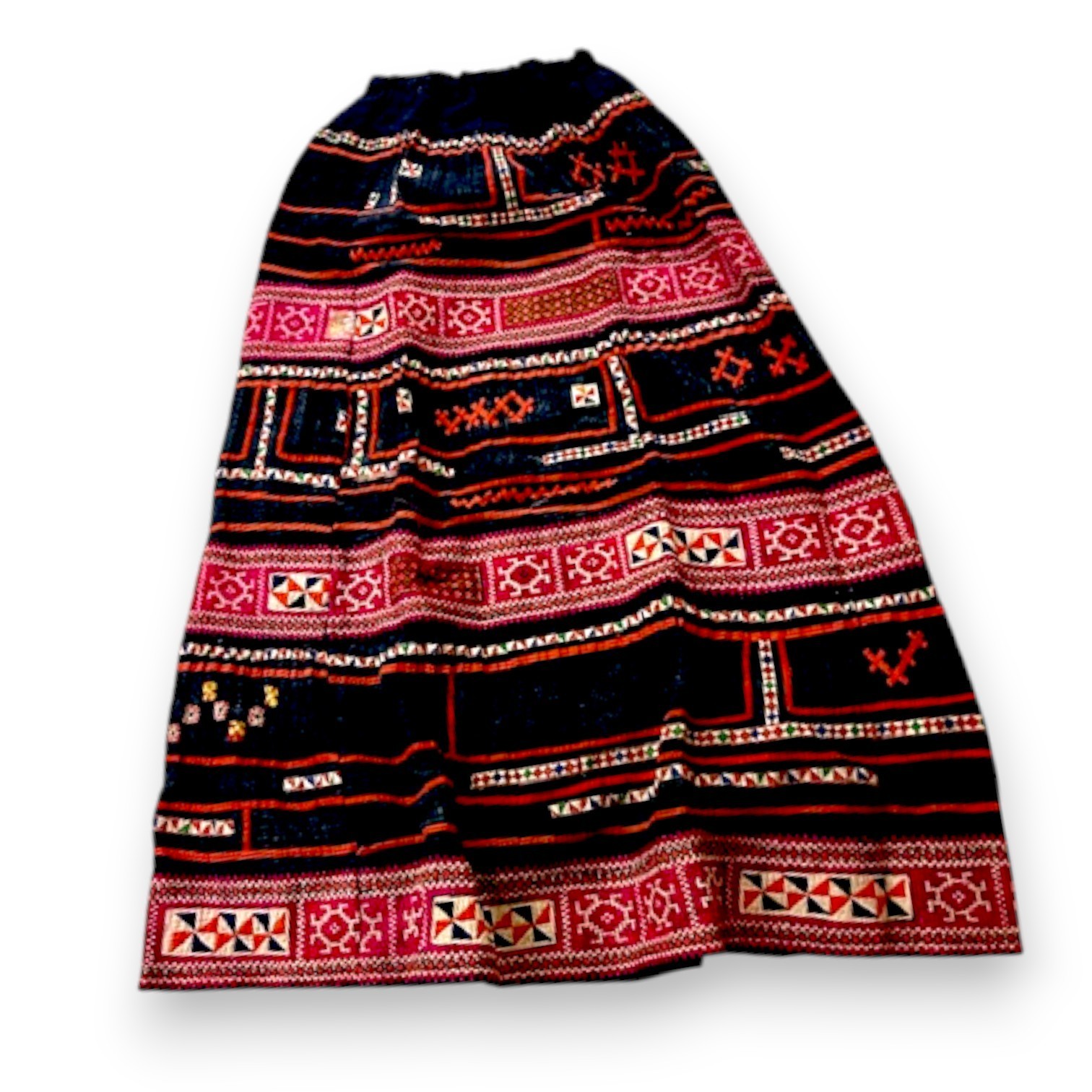 Handcrafted Vintage Embroidered & Applique Vietnamese Hills Hmong Tribal Skirt