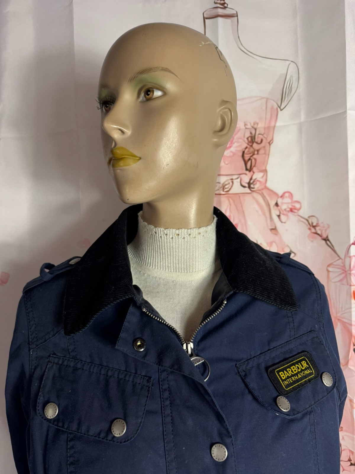 Barbour International Ladies Navy Jacket UK14 EU40 Heritage Utility Jacket