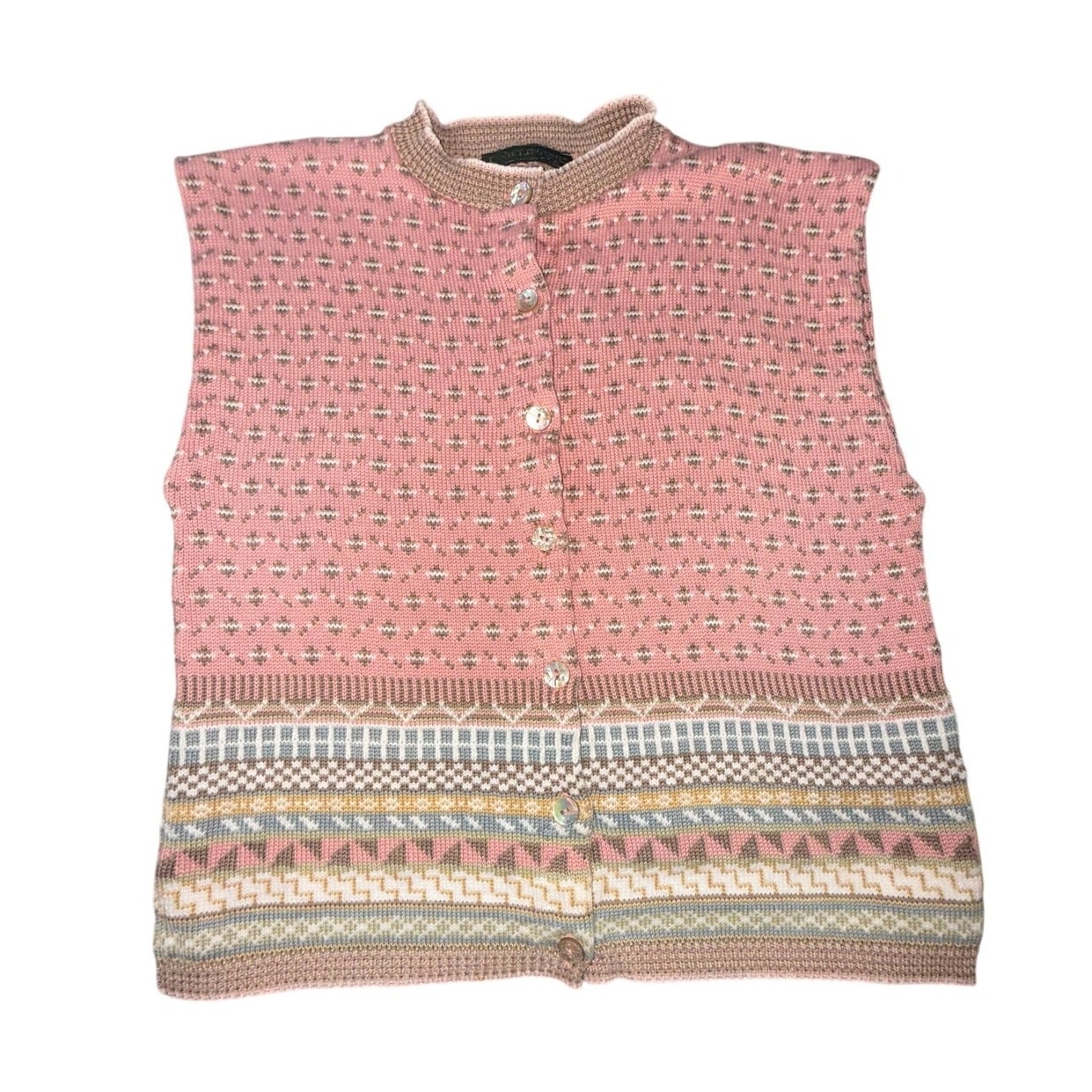 Vintage Cullinane Sweater Vest 100% Cotton Womens Large Cottage Grandmacore