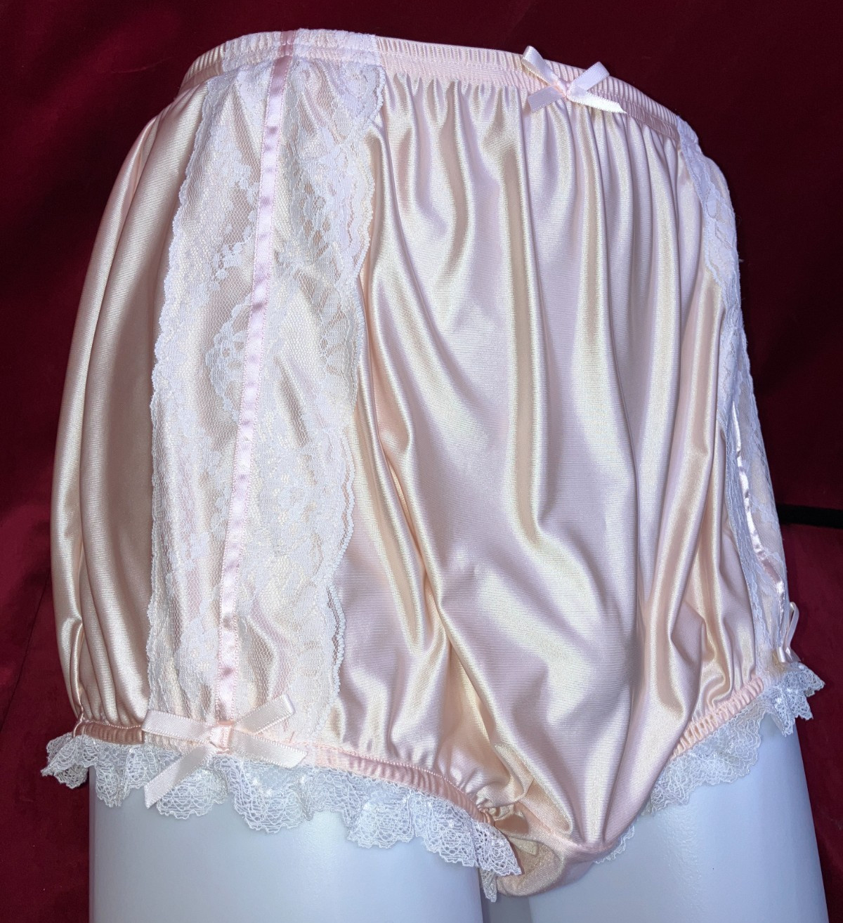 NIP 1X 2X Can-Can Granny Panty Silky Nylon Satin Brief Sissy Vintage styl