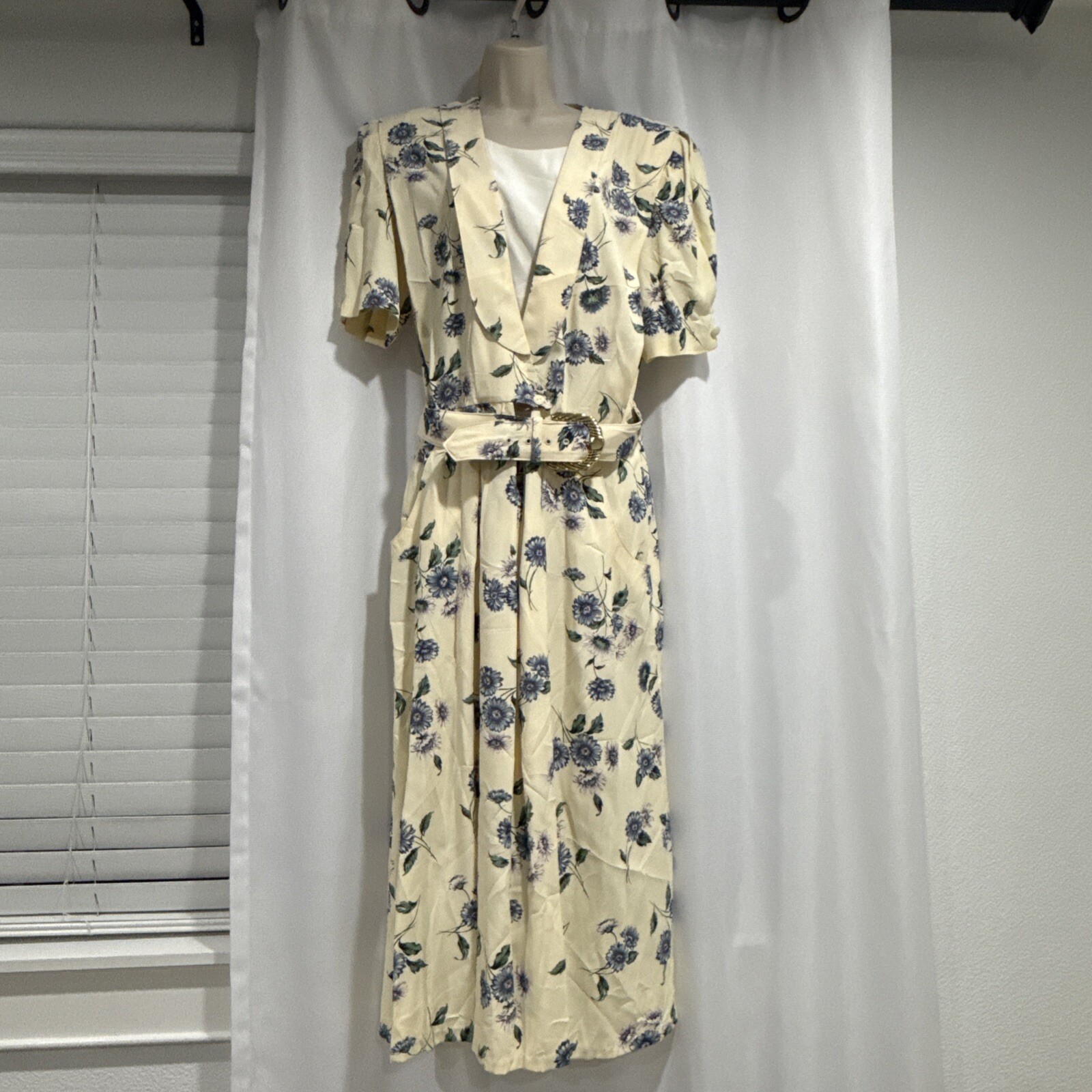 Vtg R.J. Stevens Floral Dress Carol Escritor 90&rsquo;s Belt Women Size 16