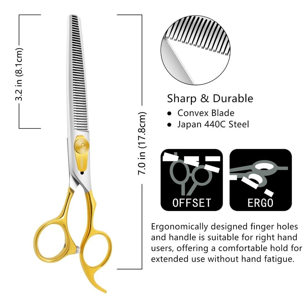 HASHIMOTO Thinning Shears for Dogs, Dog Thinning Shears for Grooming, 46 Teeth,