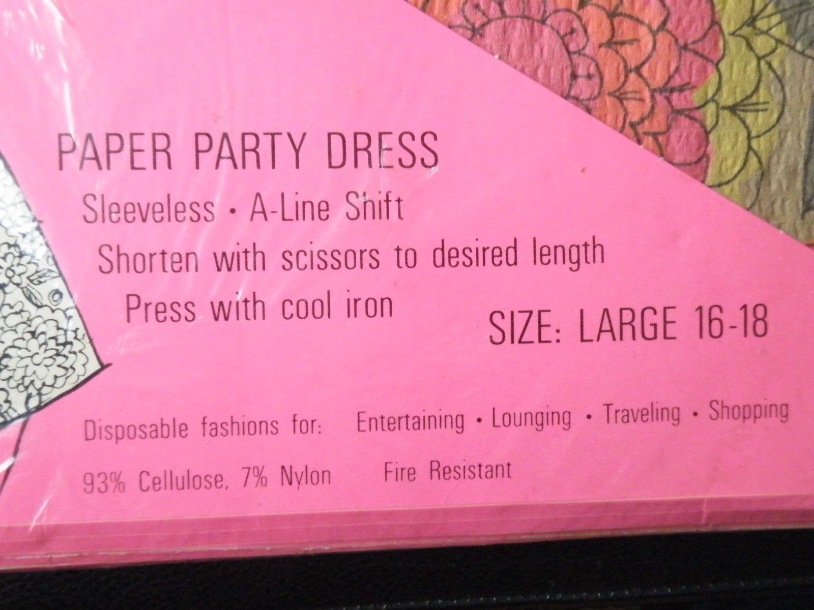 Vintage Hallmark Flower Fantasy Paper Fashion Party Dress Large 16-18 FREE SHIP