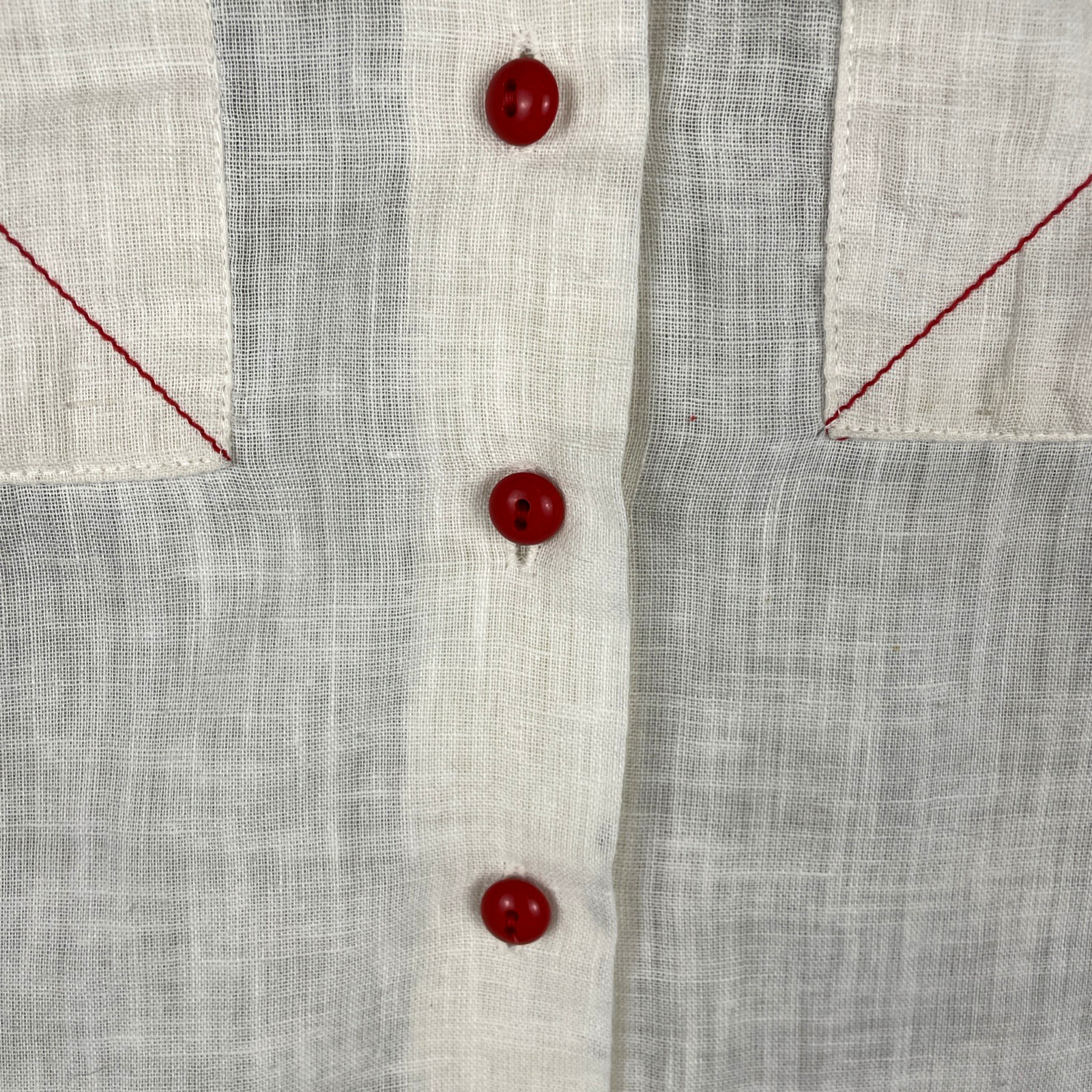 VTG 70s Patchwork Western Shirt Womens S Ivory Folk Boho Cowgirl Blouse