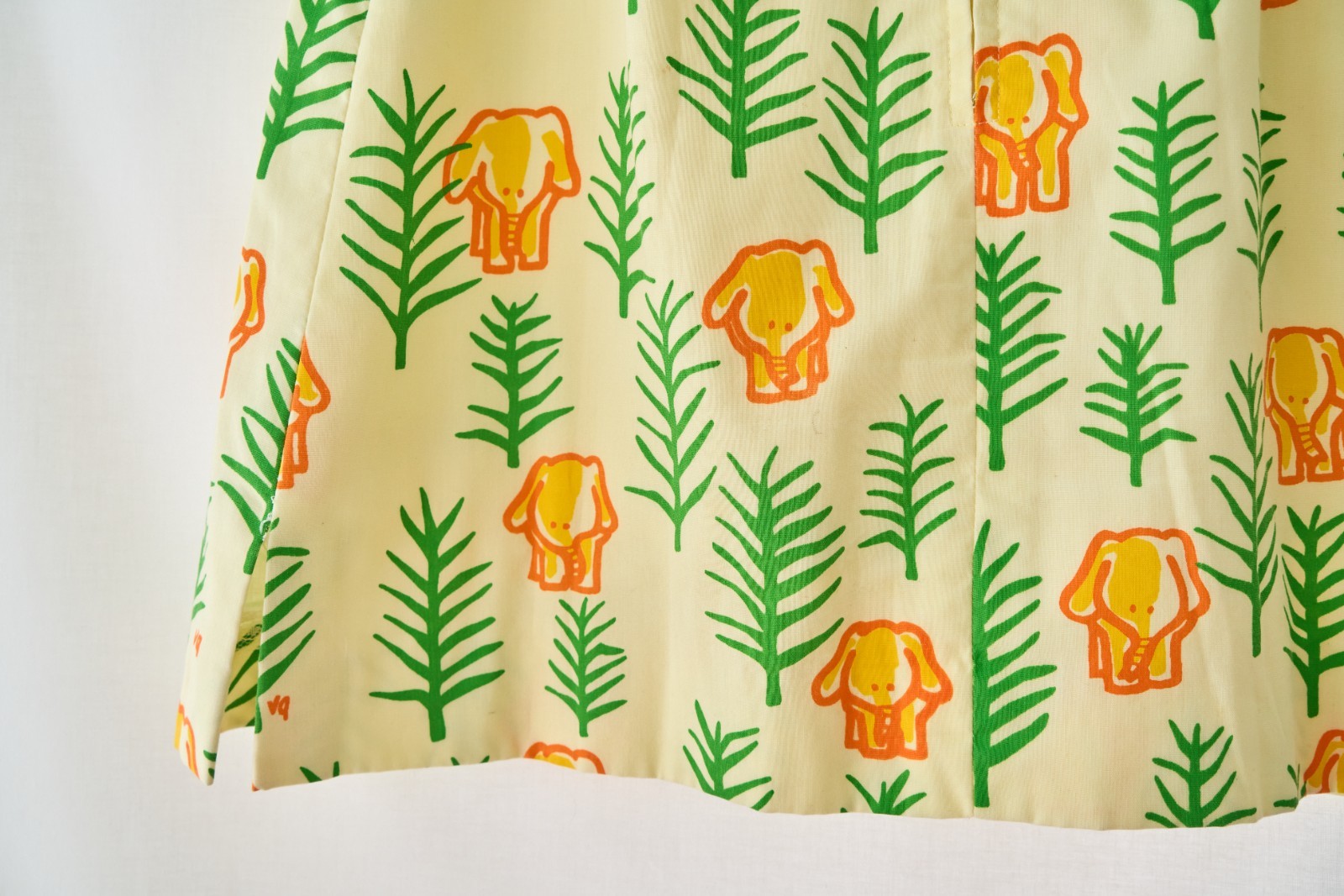 Vtg Vested Gentress Hand Screen Print A-Line Skort Skirt Elephant Sz 10 Sm 1970s
