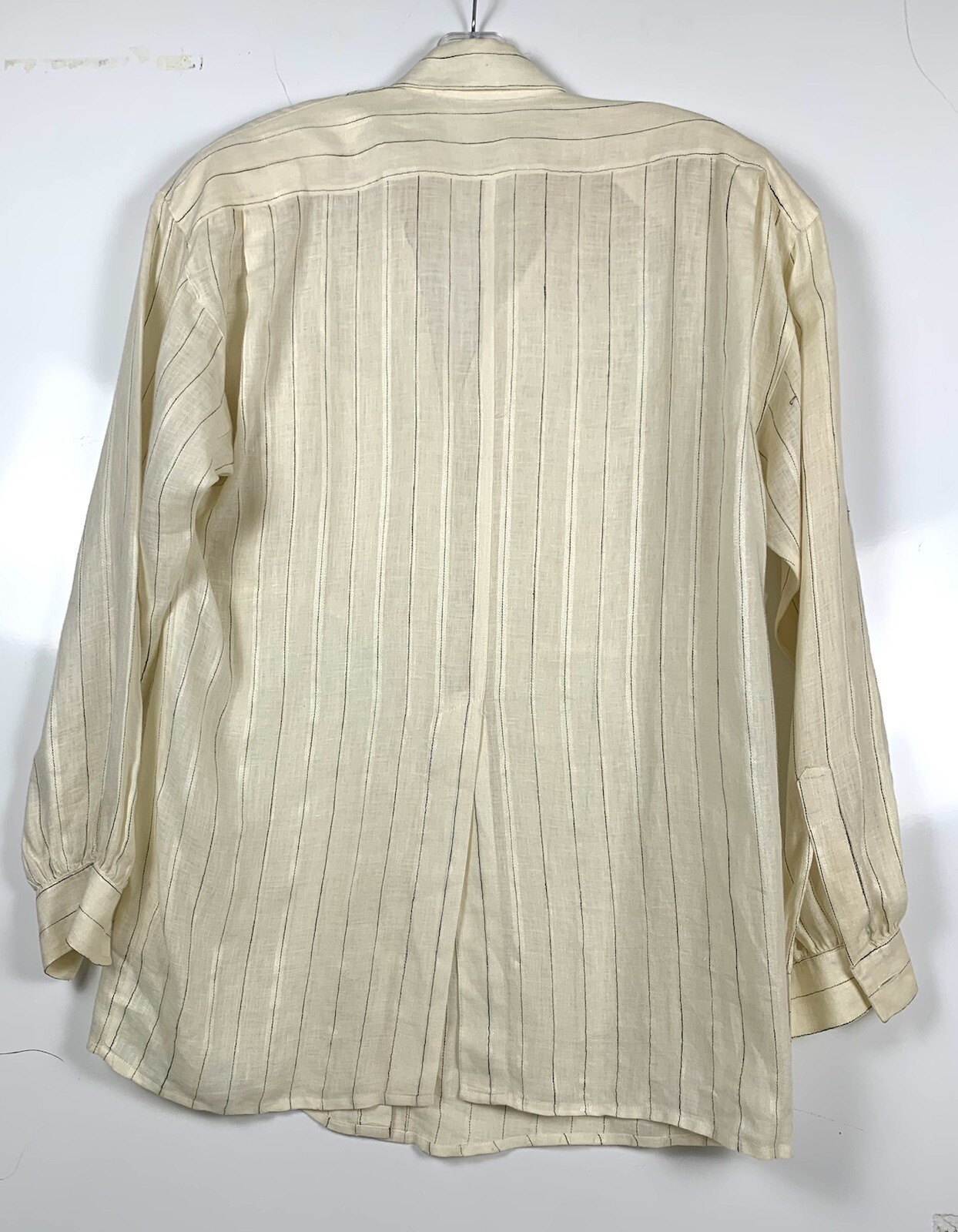 escada by margaretha ley Linen Blend Stripes Blouse Size 34 Beige